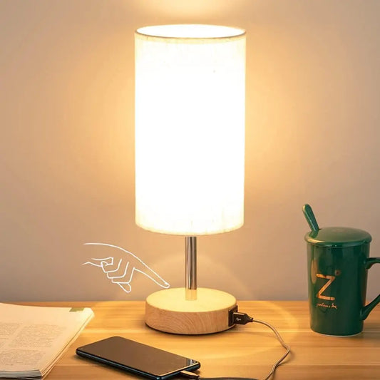 Bedside Table Lamp with USB Port