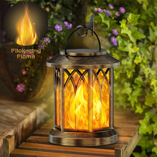 2 Pack Flickering Flame Solar Lanterns