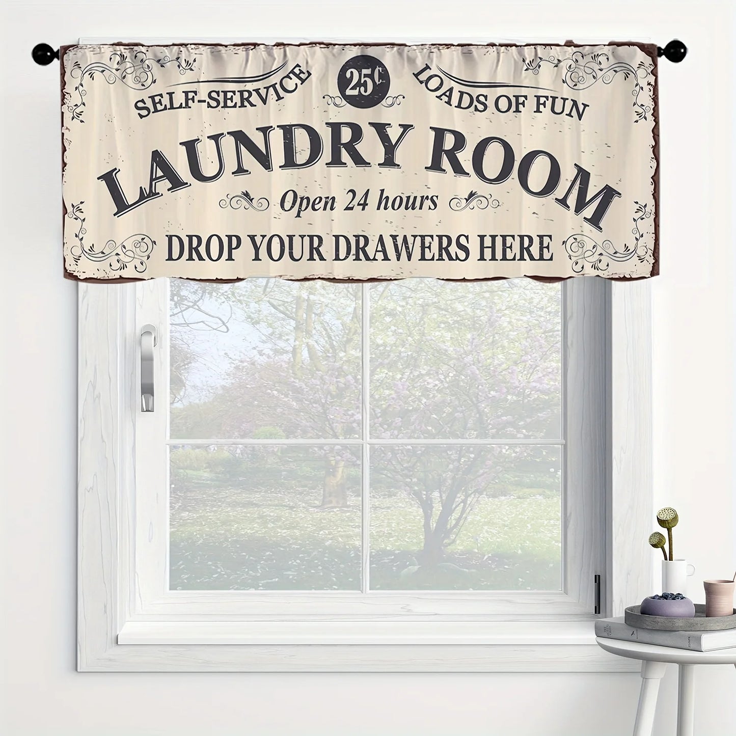 1PC Beige Kitchen Laundry Curtains