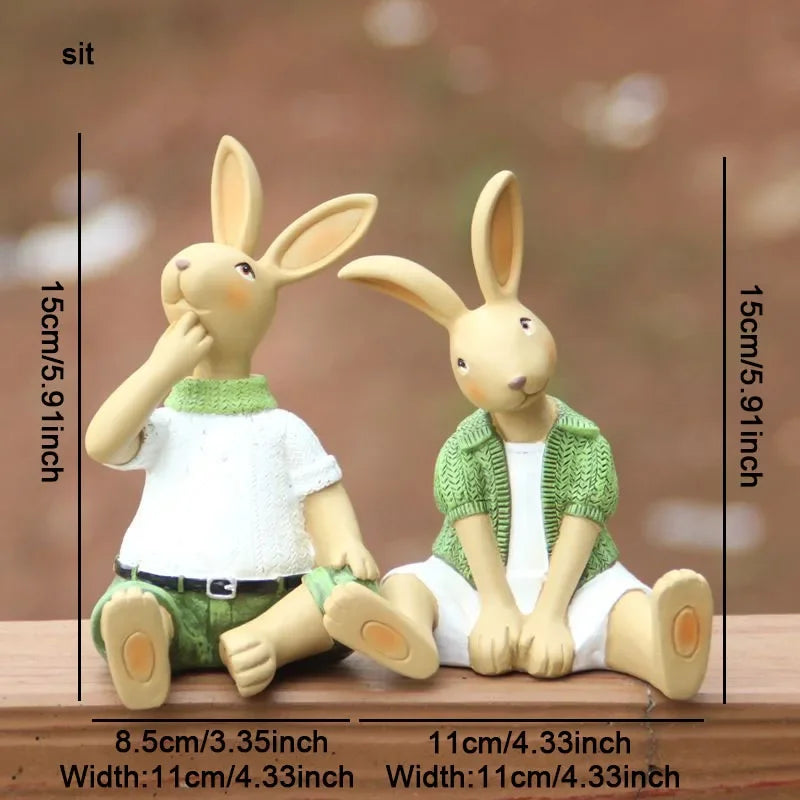 Rural Pastoral Easter Style Lovely Couples Double Rabbit