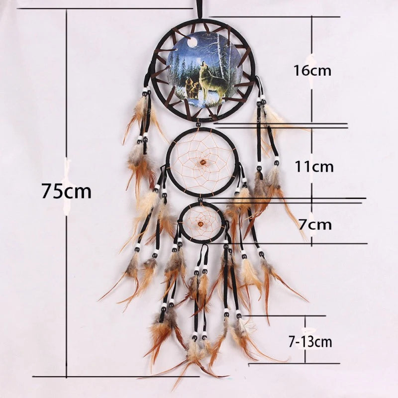Handmade Dream Catcher with Brown Feathers