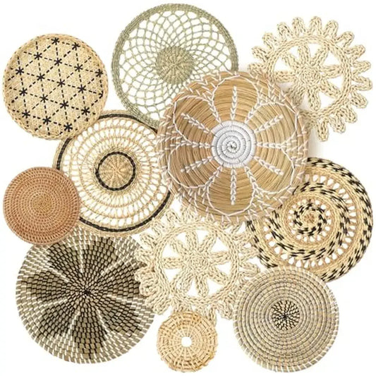 Boho Handmade Bulrush Wall Decor Set