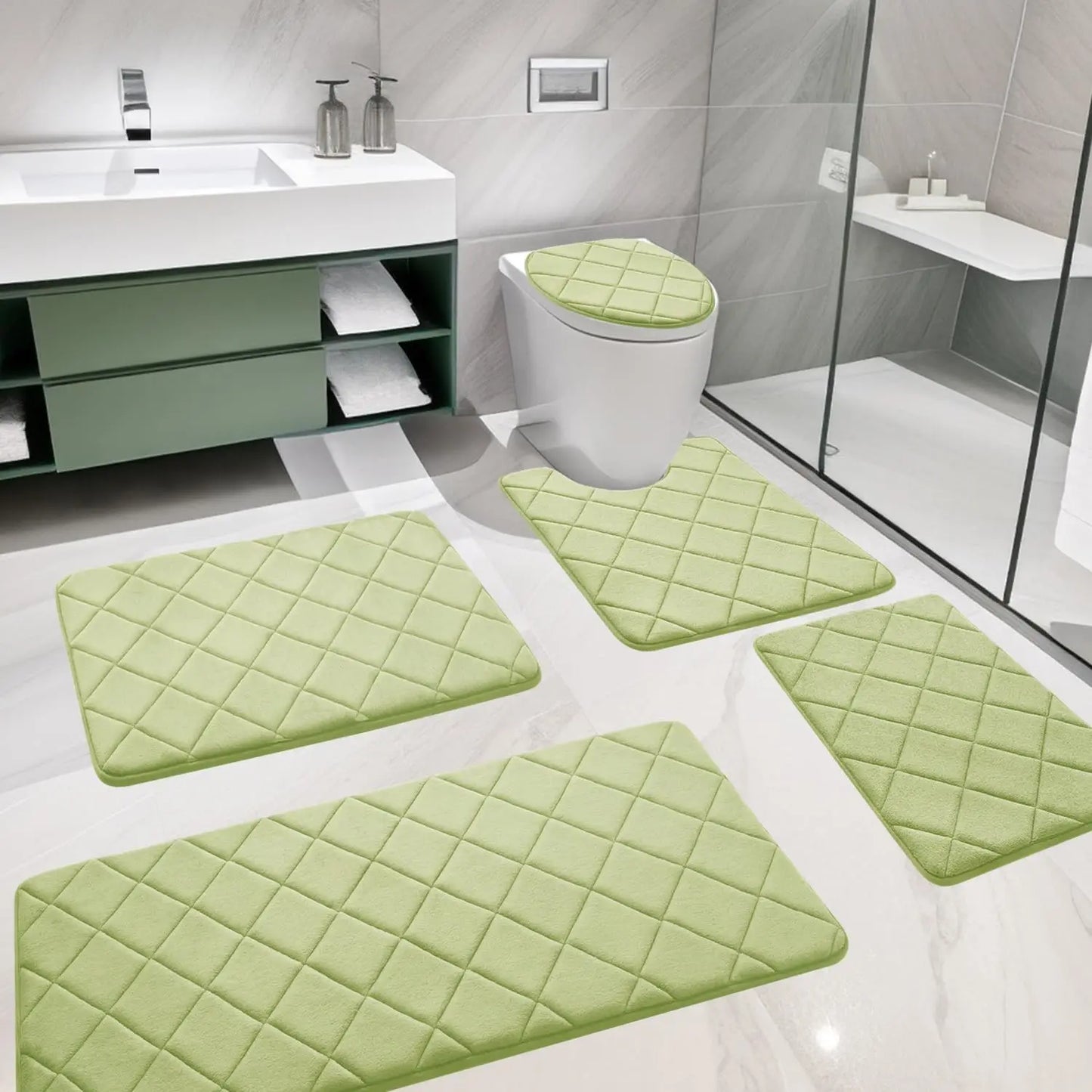 Bathroom Rug Set 5 Piece,