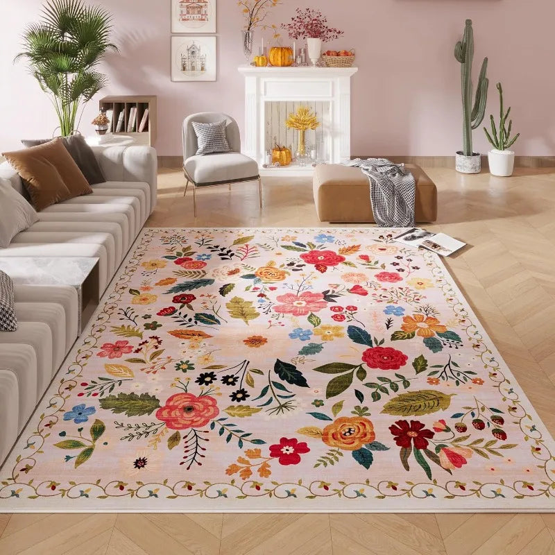 Boho Living Room Rug 5x7 Machine Washable Non-Slip