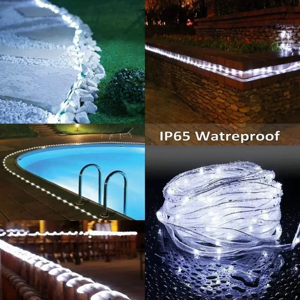 300 LED Solar Rope Lights Outdoor