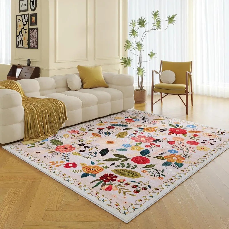 Boho Living Room Rug 5x7 Machine Washable Non-Slip