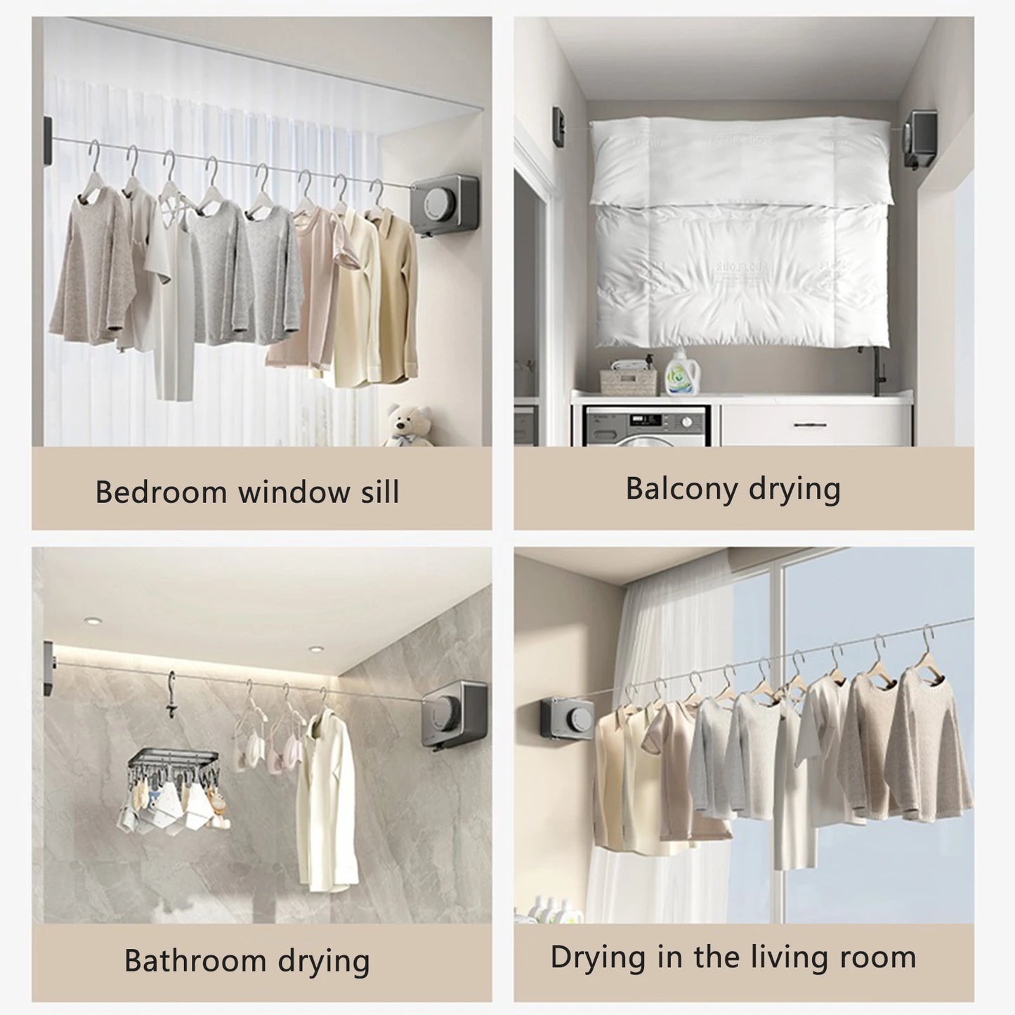 Retractable Invisible Drying Clothesline
