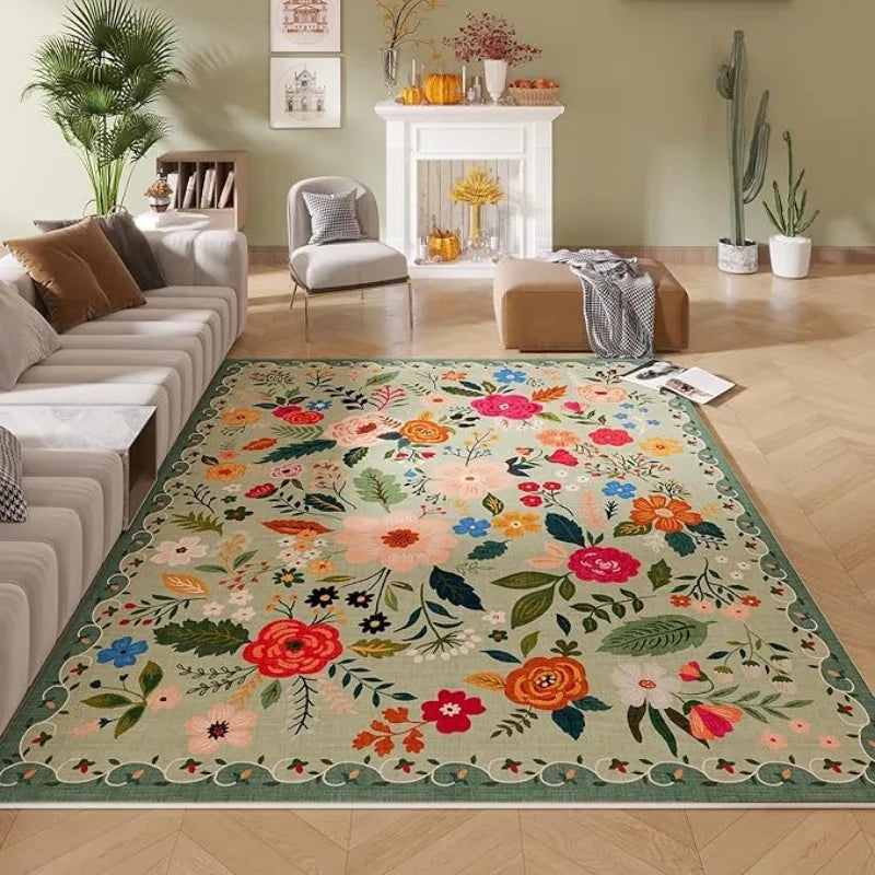 Boho Living Room Rug 5x7 Machine Washable Non-Slip
