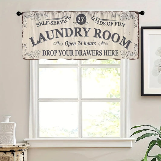 1PC Beige Kitchen Laundry Curtains