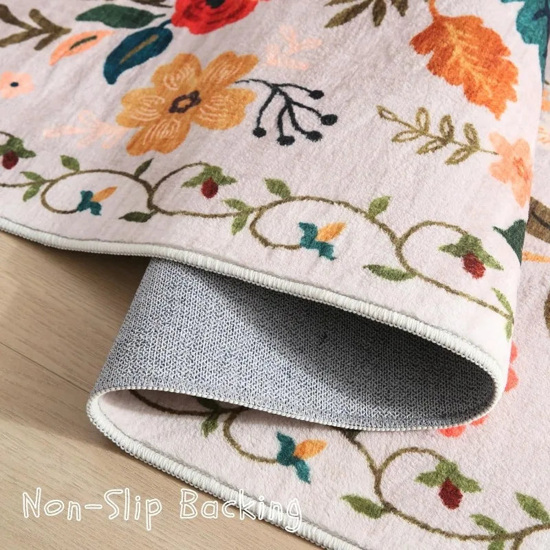Boho Living Room Rug 5x7 Machine Washable Non-Slip