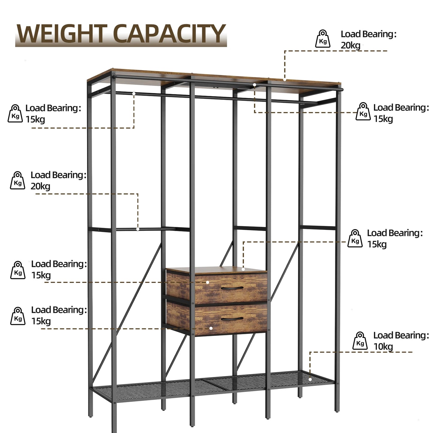 XXL Large Industrial Coat Rack