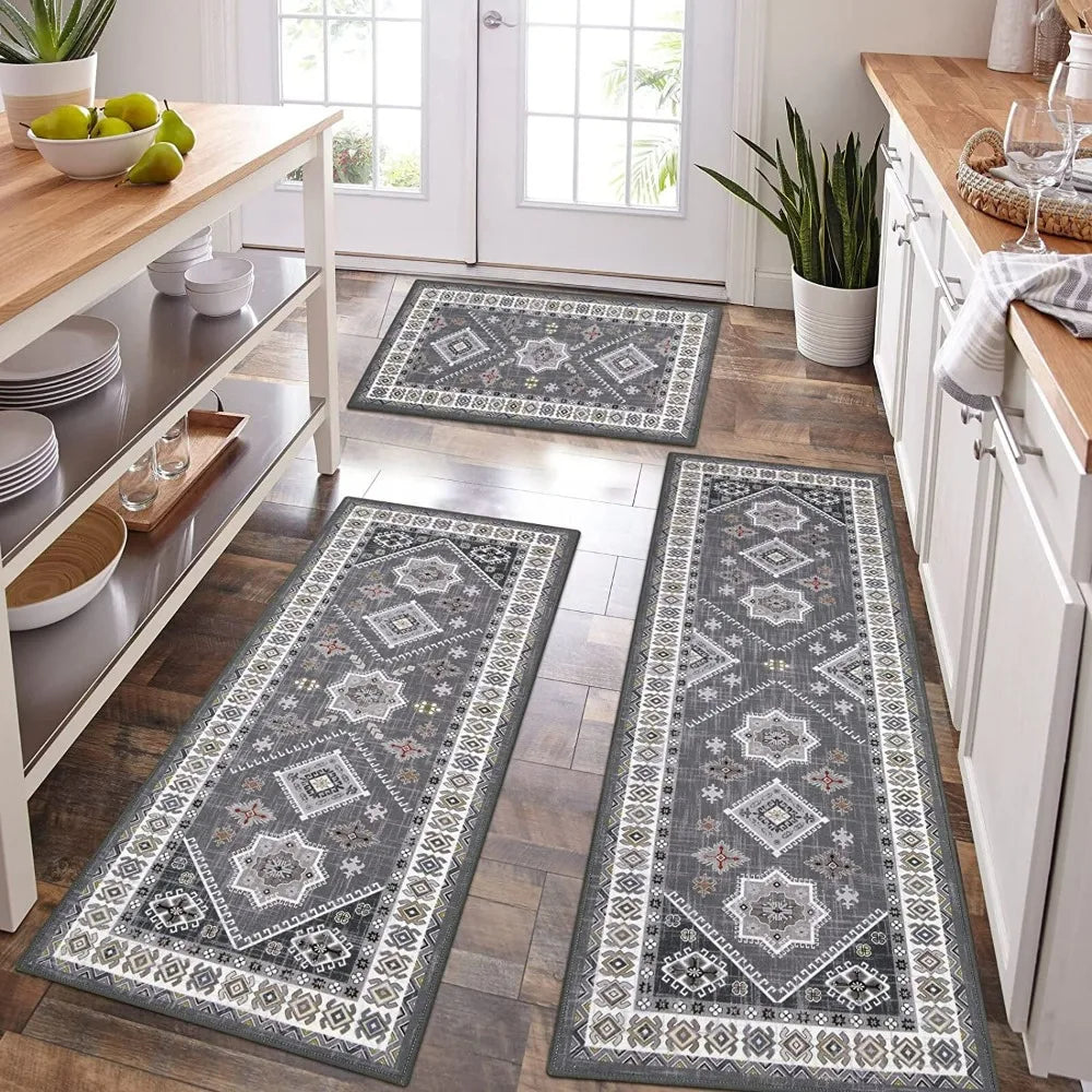 Kitchen rug set 3 pieces, washable
