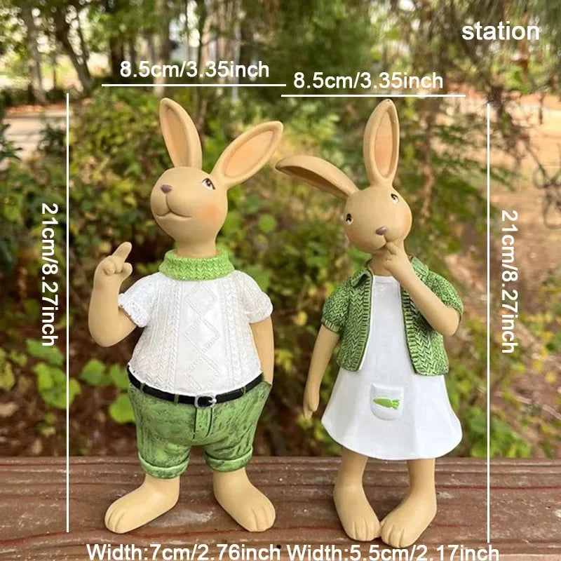 Rural Pastoral Easter Style Lovely Couples Double Rabbit