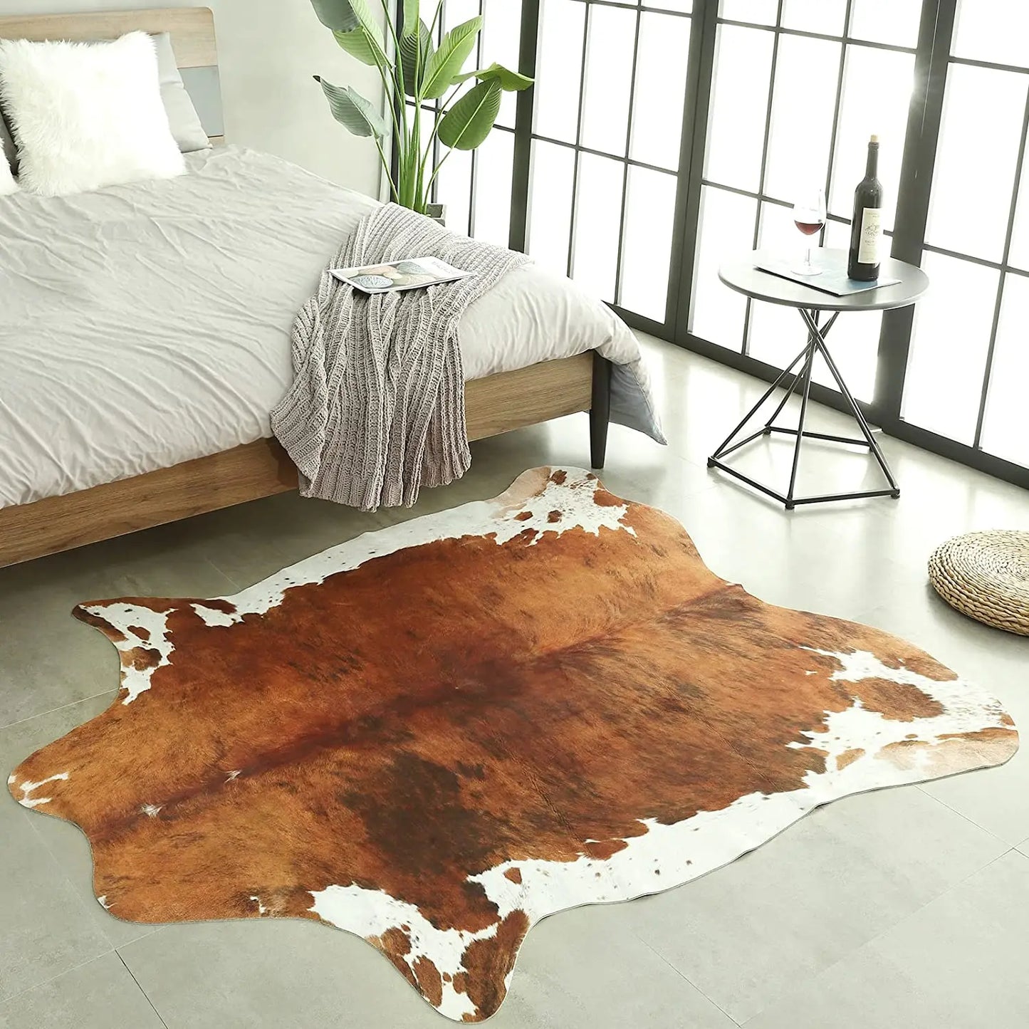 American style faux fur cowhide rug