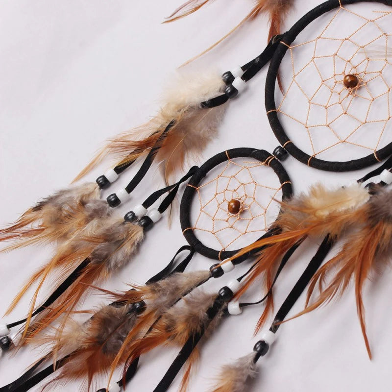Handmade Dream Catcher with Brown Feathers