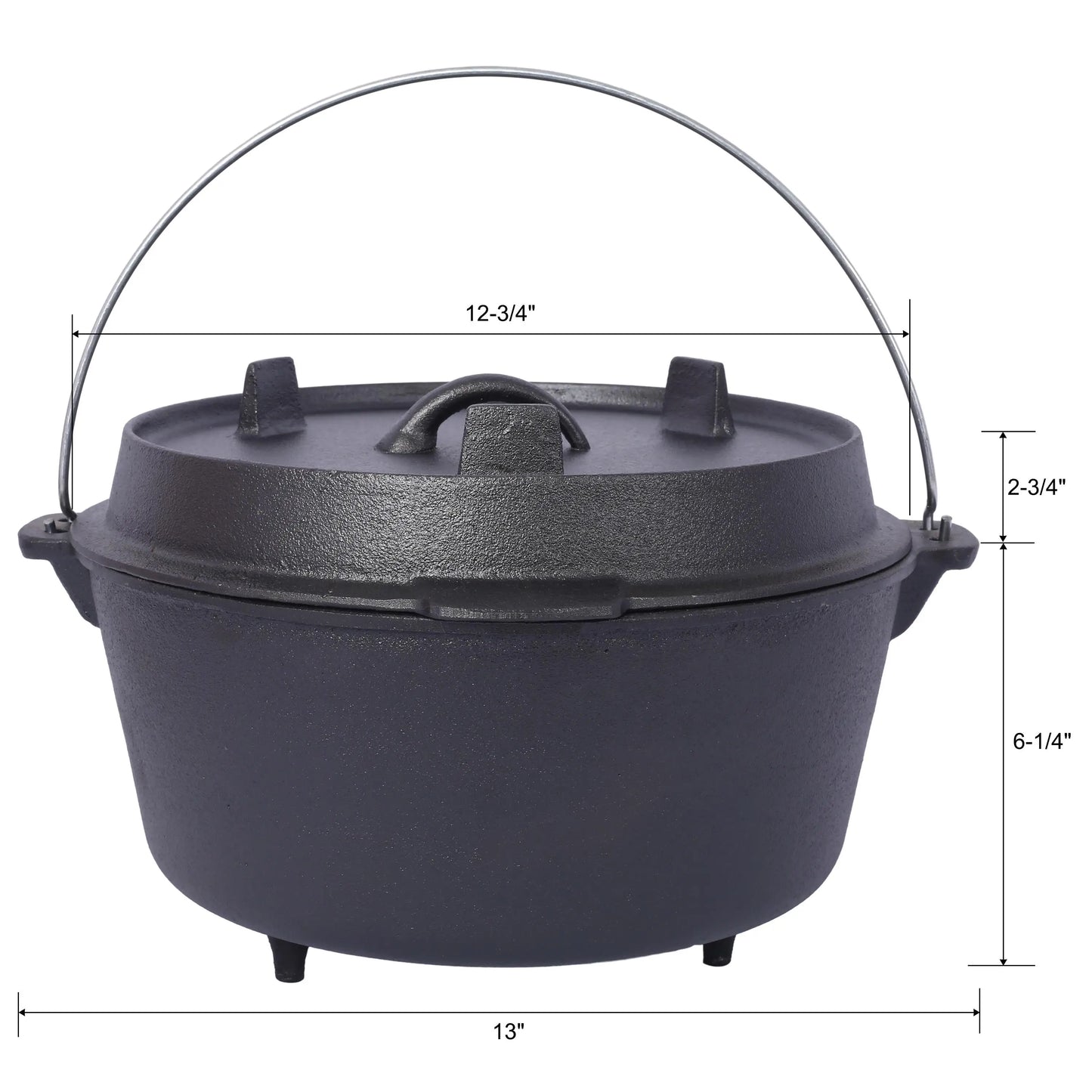 8QT Pre-Seasoned Cast Iron Dutch Oven