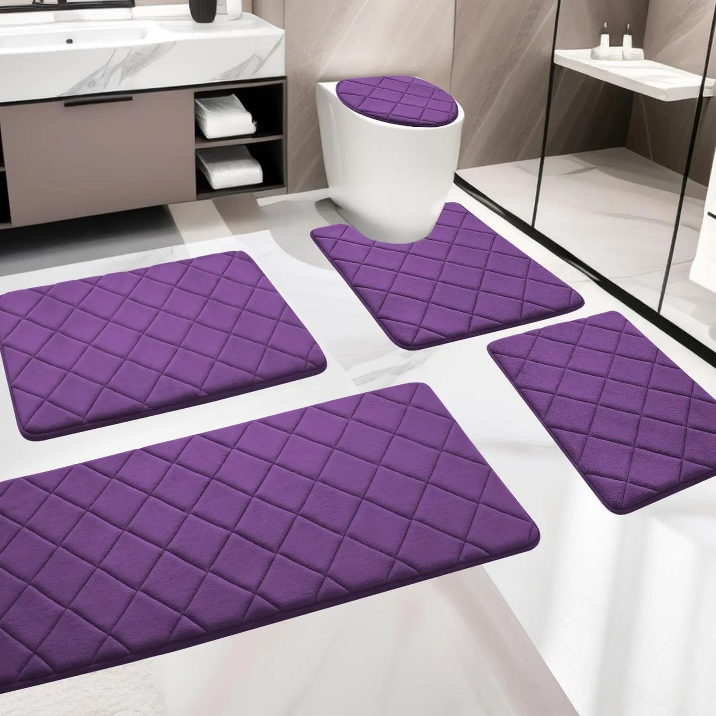 Bathroom Rug Set 5 Piece,