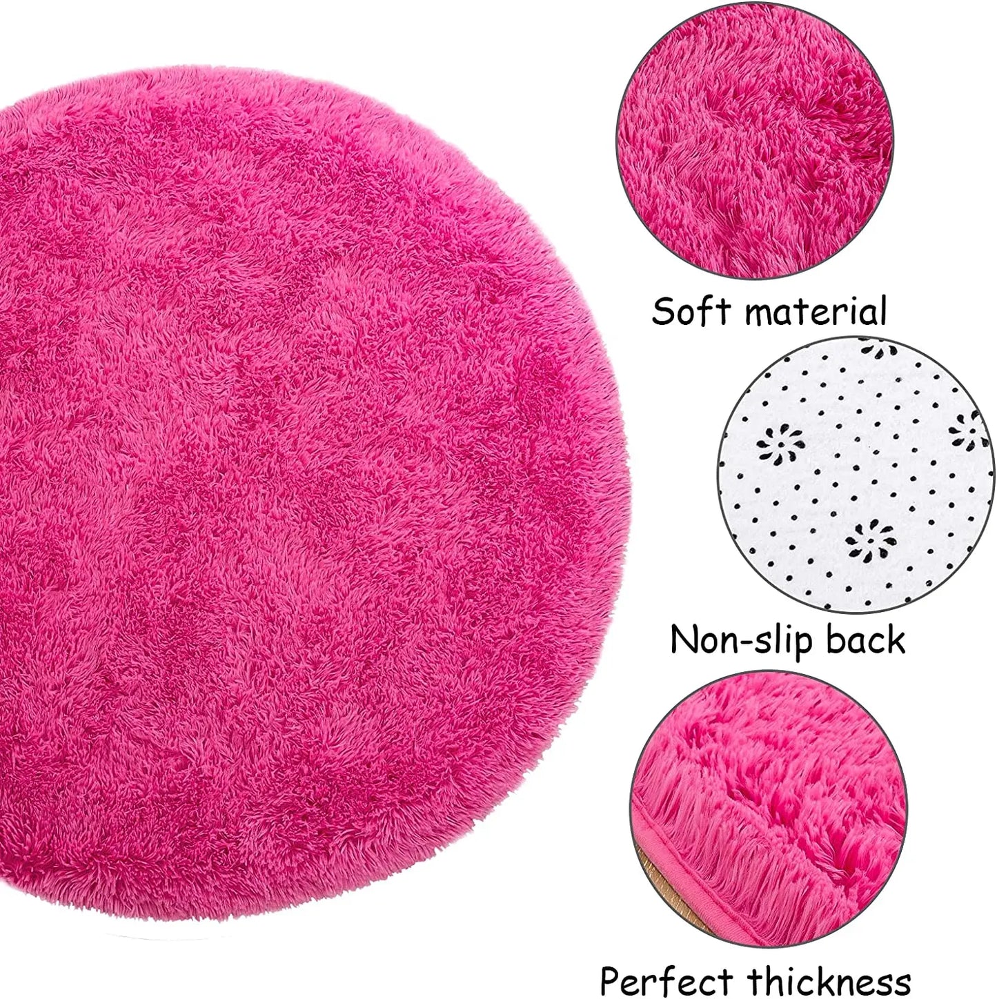 Round Thick Carpet Soft Rug