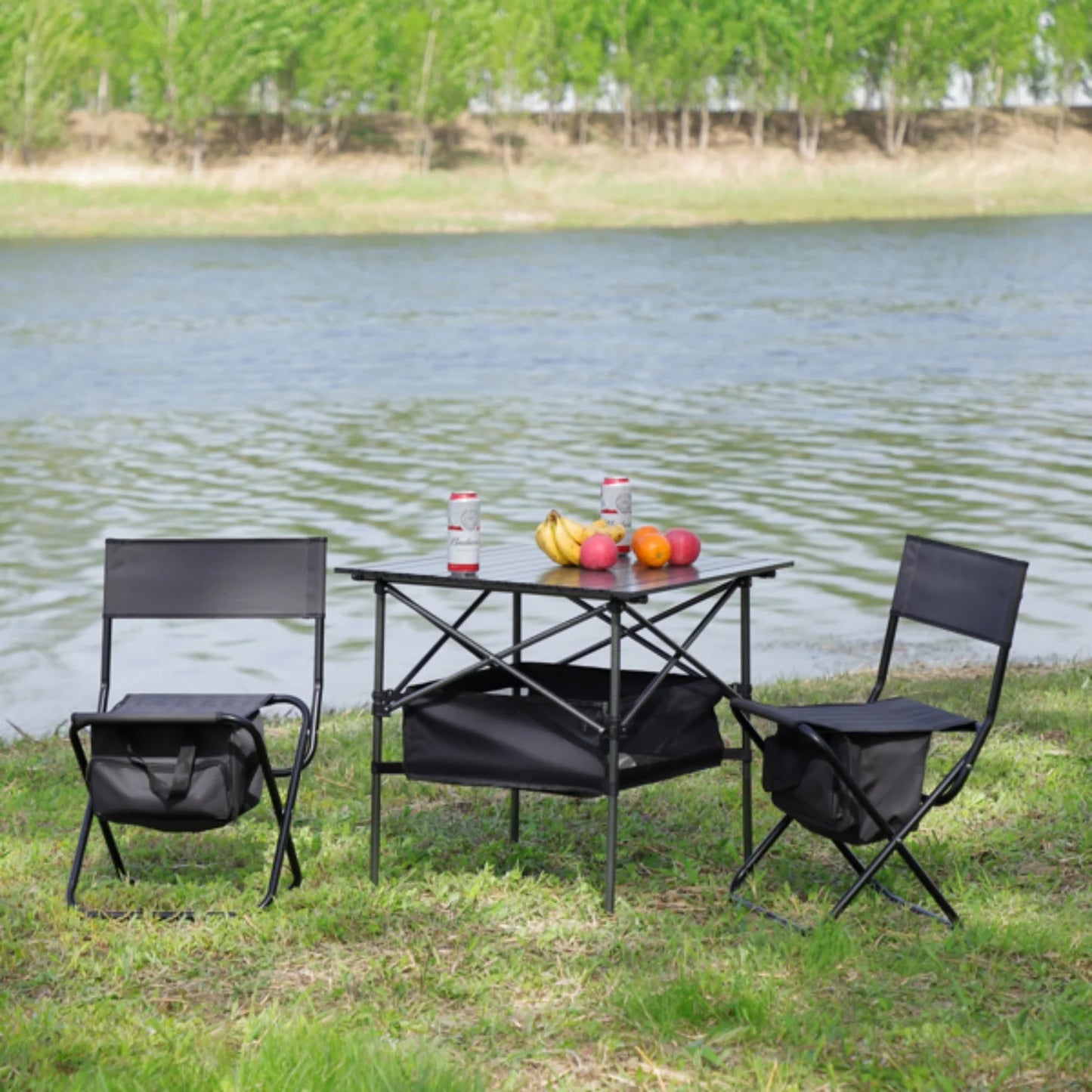 Set of 3, Folding Outdoor Table and Chairs Set