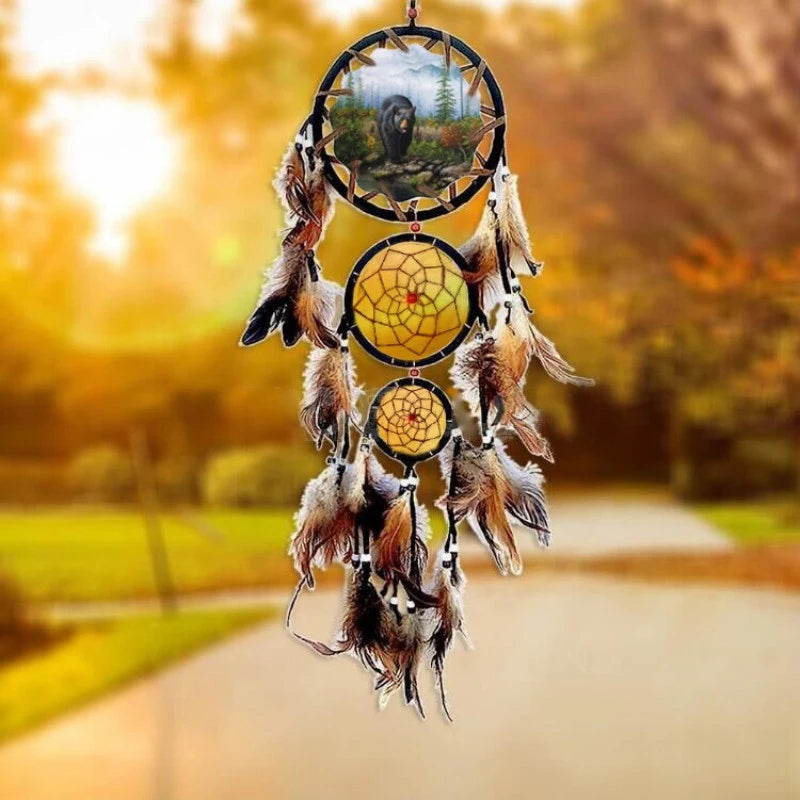 Handmade Dream Catcher with Brown Feathers
