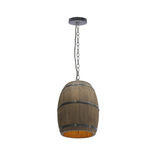 Antique wooden wine barrel hanging chandelier