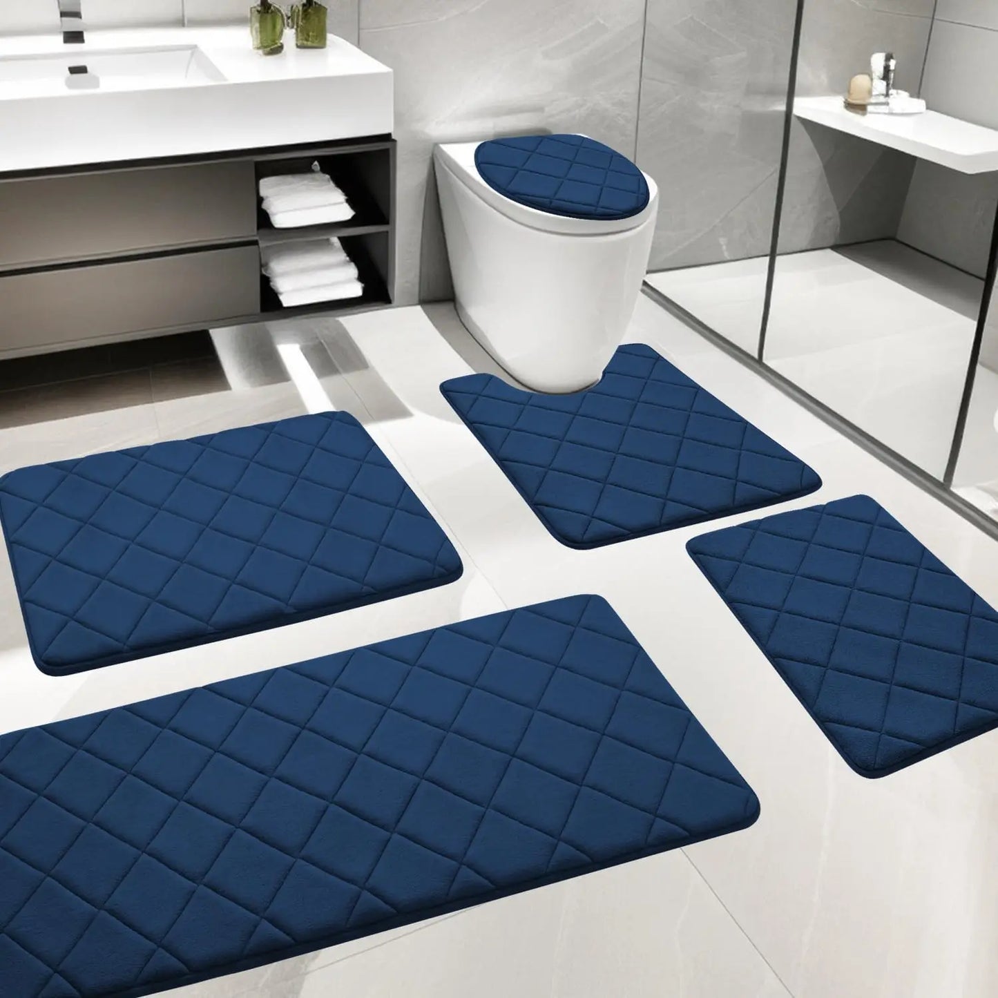 Bathroom Rug Set 5 Piece,