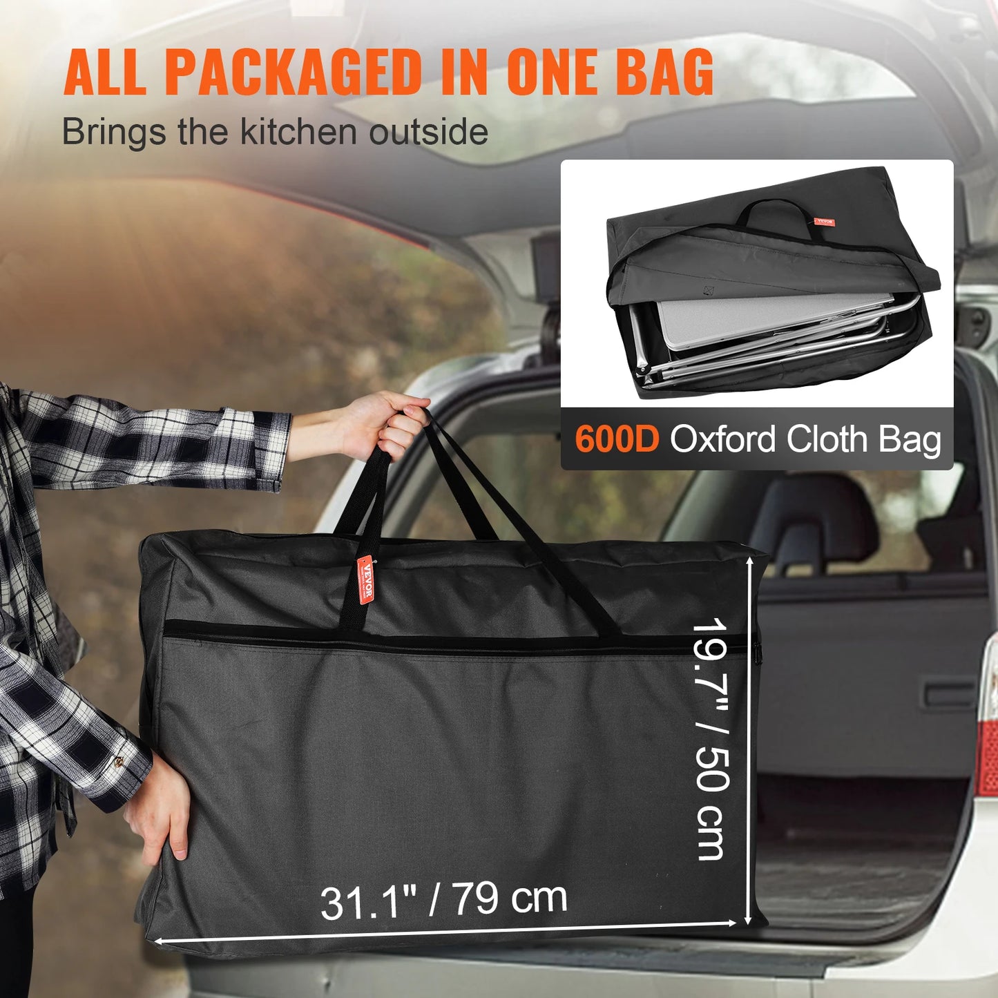 Foldable Camping Outdoor Kitchen Table Cabinet