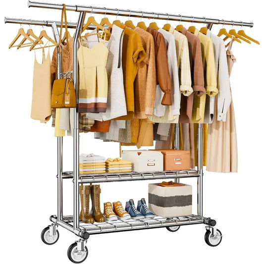 Heavy Duty Rolling Clothes Rack