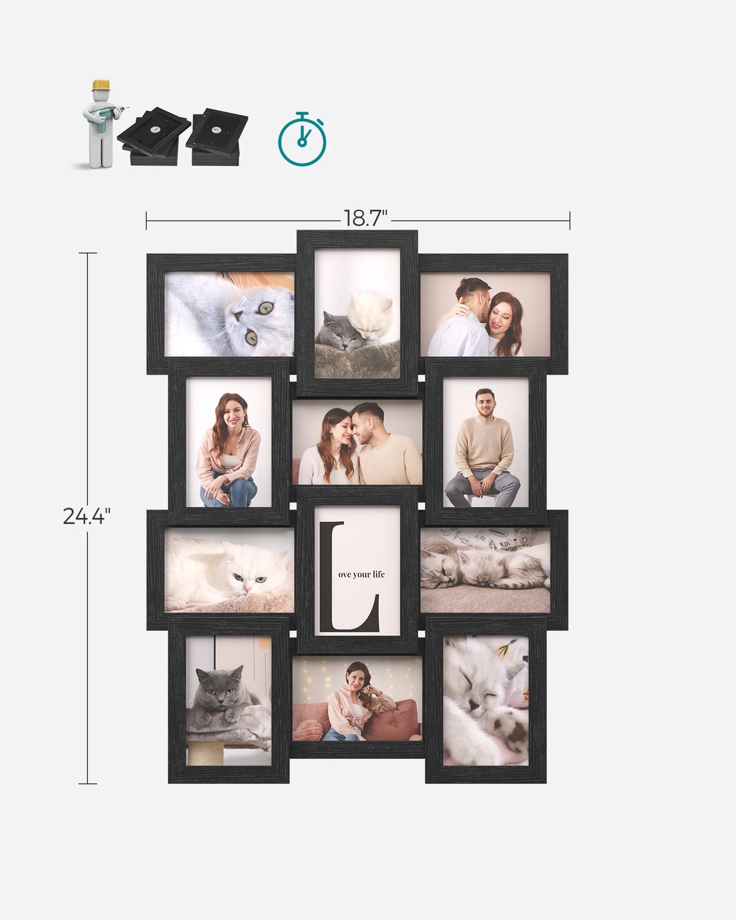 Collage Picture Frames, 4x6, Set of 12