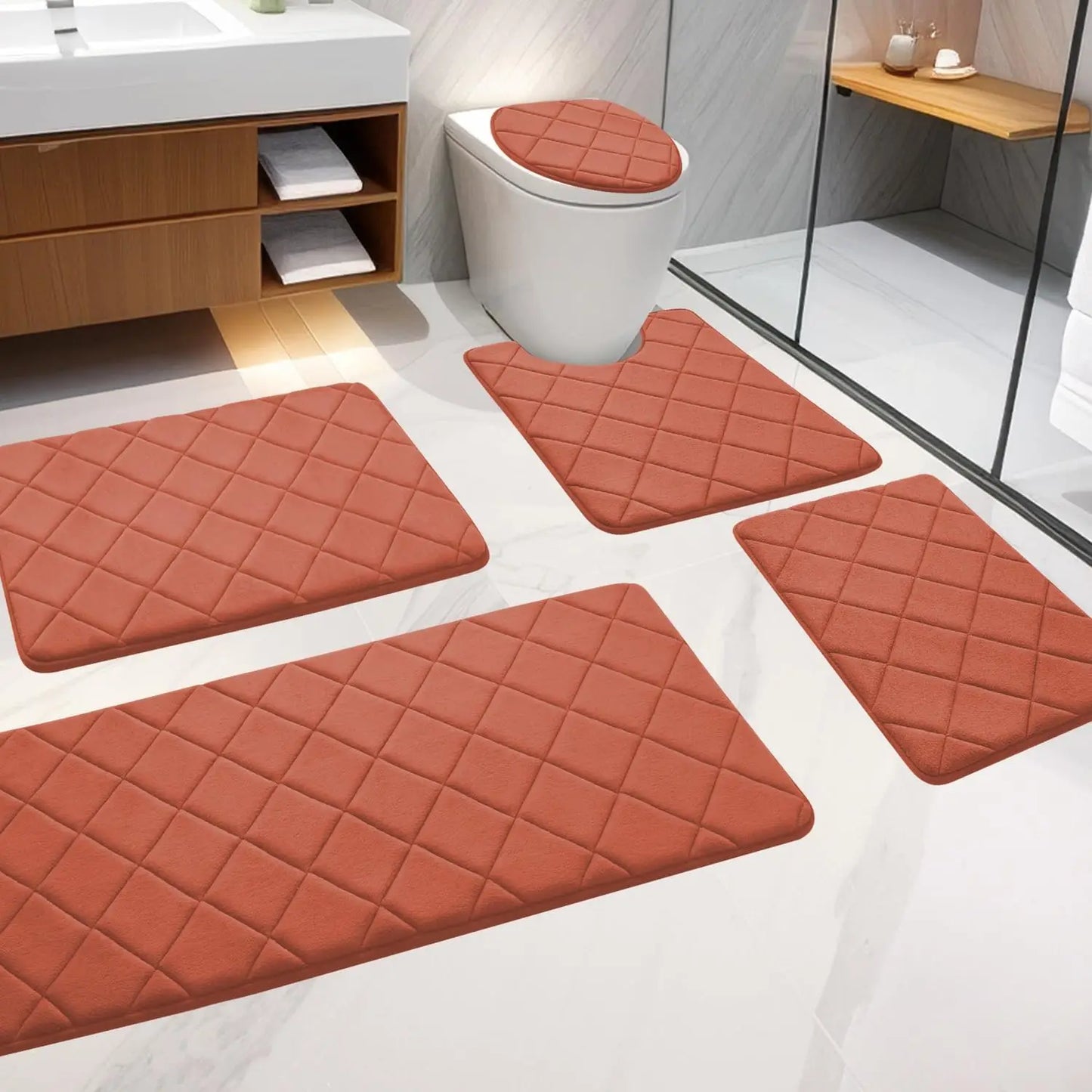 Bathroom Rug Set 5 Piece,