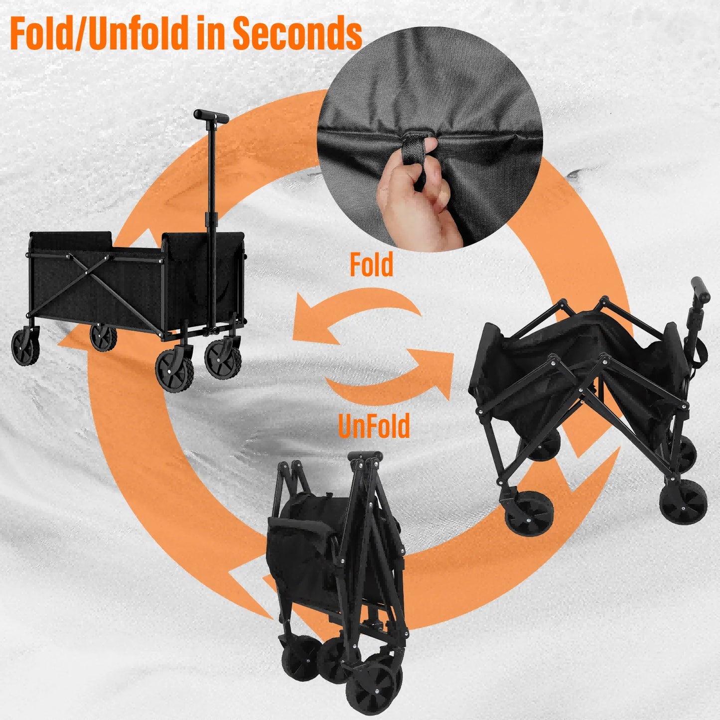 Small Outdoor Garden Folding Cart, Collapsible