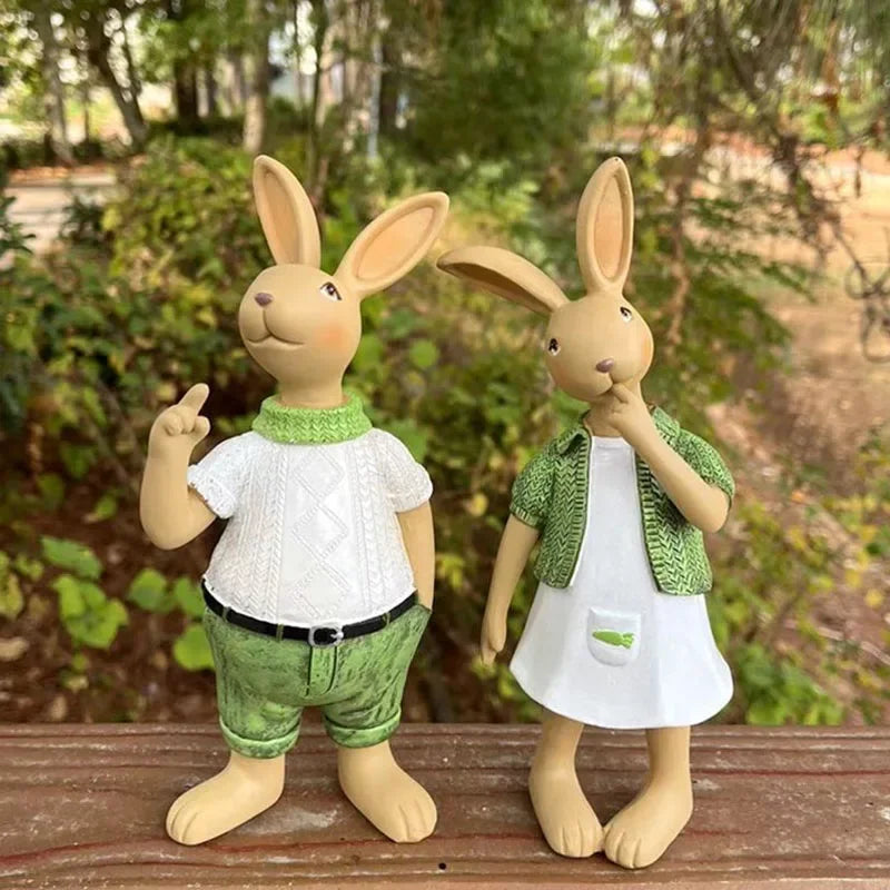 Rural Pastoral Easter Style Lovely Couples Double Rabbit